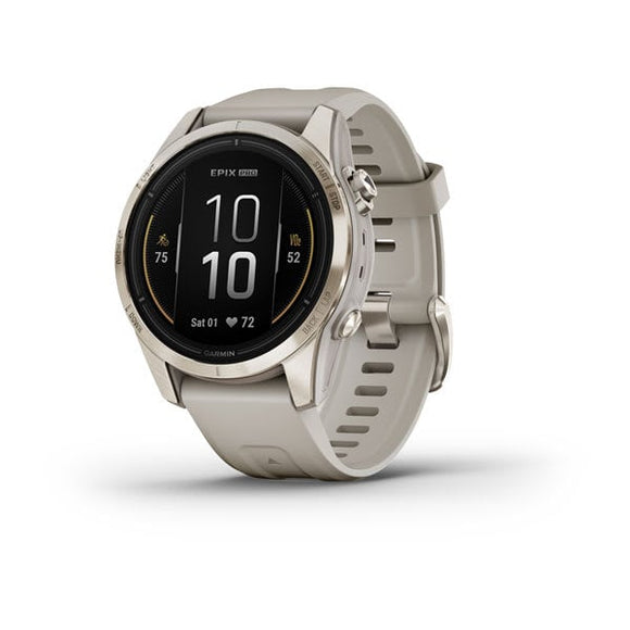 Garmin epix Pro (Gen 2) Sapphire Edition | 42 mm. Soft Gold with Light Sand Band