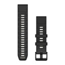 Garmin QuickFit 22 Watch Bands. Black/Pebble Gray Silicone-1