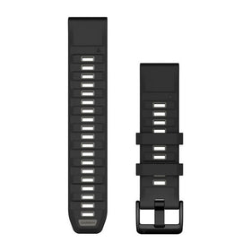 Garmin QuickFit 22 Watch Bands. Black/Pebble Gray Silicone