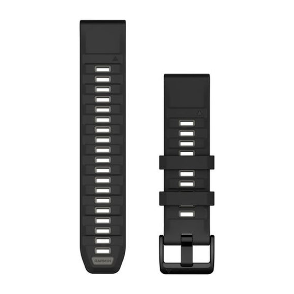 Garmin QuickFit 22 Watch Bands. Black/Pebble Gray Silicone