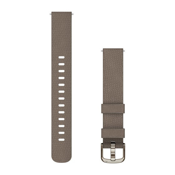 Garmin Lily 2 Bands (14 mm). Coffee Fabric with Cream Gold Hardware