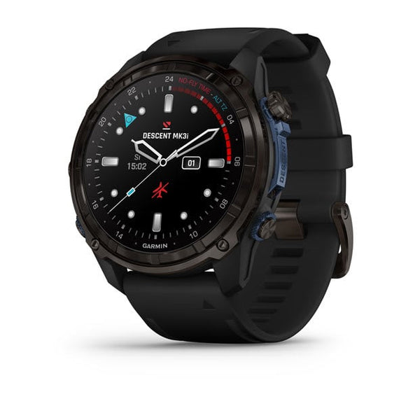 Garmin Descent Mk3i 51 mm. Carbon Gray DLC Titanium with Black Silicone Band