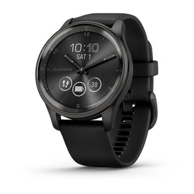 Garmin vvomove Trend. Slate Stainless Steel Bezel with Black Case and Silicone B