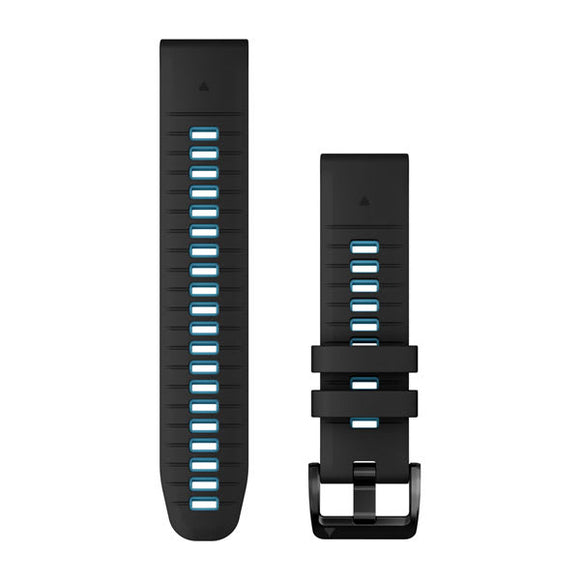 Garmin QuickFit 22 Watch Bands. Black/Cirrus Blue Silicone