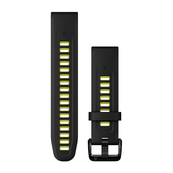 Garmin QuickFit 20 Watch Bands. Black/Electric Lime Silicone