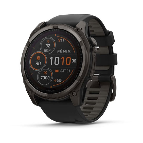 Garmin fenix 8 51 mm. Solar. Sapphire. Carbon Gray DLC Titanium with Black/Pebbl