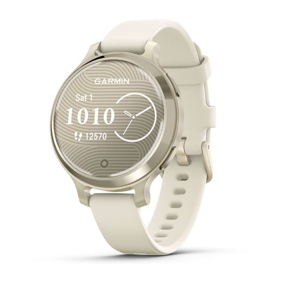 Garmin Lily 2 Active. Lunar Gold with Bone Silicone Band