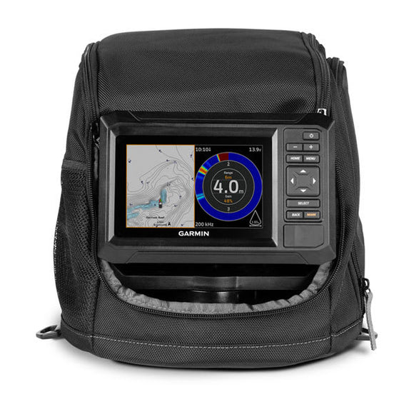 Garmin ECHOMAP UHD2 Keyed 5" Ice Fishing Bundle. Includes ECHOMAP UHD2 55cv and