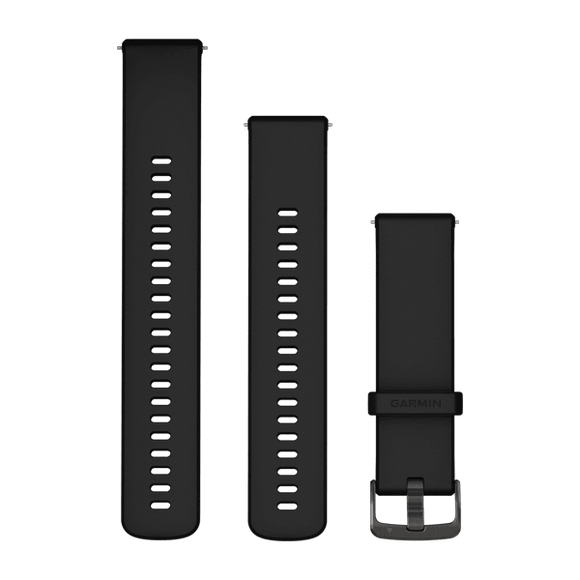 Garmin Quick Release Bands (22 mm). Black with Slate Hardware