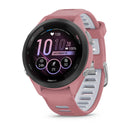 Garmin Forerunner 265S. Black Bezel with Light Pink Case and Light Pink/Whitesto-1