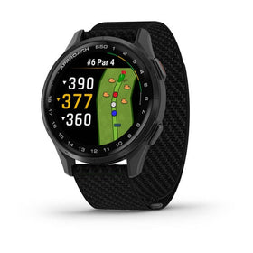 Garmin Approach S50. Slate Aluminum Bezel with Black Nylon Band