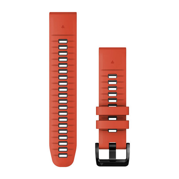 Garmin QuickFit 22 Watch Bands. Flame Red/Graphite Silicone