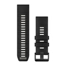 Garmin QuickFit 26 Watch Bands. Black/Pebble Gray Silicone-1