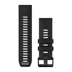 Garmin QuickFit 26 Watch Bands. Black/Pebble Gray Silicone