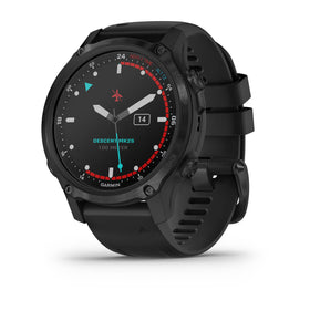Garmin Descent Mk2S. Carbon Gray DLC with Black Silicone Band