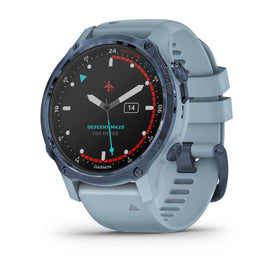 Garmin Descent Mk2S. Mineral Blue with Sea Foam Silicone Band