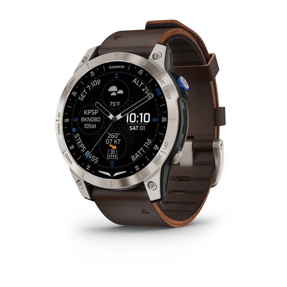Garmin D2 Mach 1. Aviator Smartwatch with Oxford Brown Leather Band