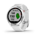 Garmin Approach S42. Polished Silver with White Band-1