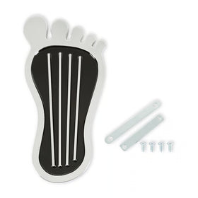 Mr. Gasket Foot Print Gas Pedal Pad - Aluminum - Chrome & Painted Black Trim