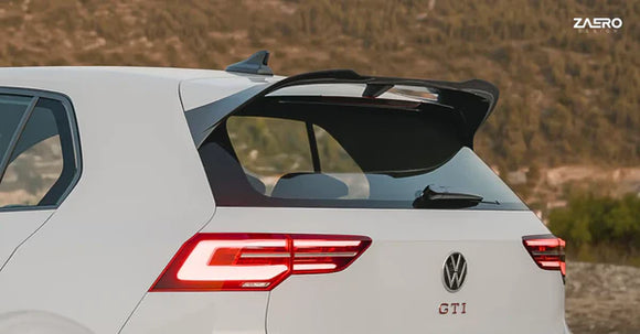 Zaero Design VW Golf R & Golf GTI Clubsport Mk8 EVO-1 Gloss Black Rear Spoiler | ZA-GOLF-8-CS-R-TL
