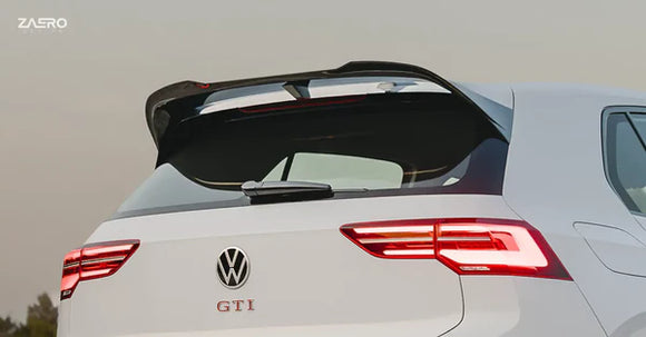 Zaero Design VW Golf R & Golf GTI Clubsport Mk8 EVO-1 Gloss Black Rear Spoiler | ZA-GOLF-8-CS-R-TL