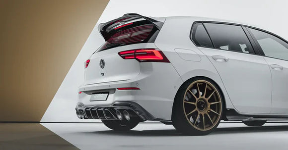 Zaero Design VW Golf R Mk8 EVO-1 Gloss Black Rear Diffuser | ZA-GOLF-8-R-DF