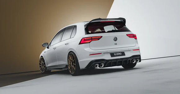 Zaero Design VW Golf R Mk8 EVO-1 Gloss Black Rear Diffuser | ZA-GOLF-8-R-DF
