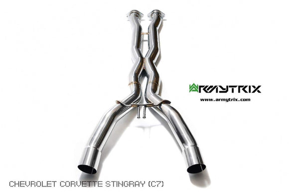 ARMYTRIX Stainless Steel Valvetronic Catback Exhaust System w/X-Pipe | Quad Matte Black Tips Chevrolet Corvette C7 2014-2019