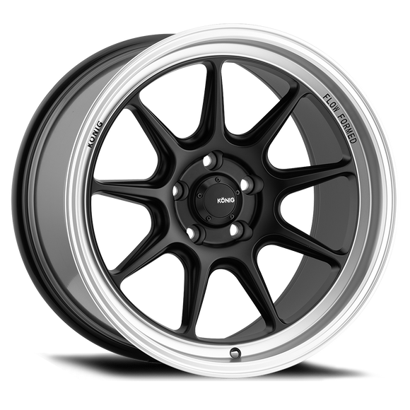 KONIG COUNTERGRAM 15 X 9 +35 4 X 100 CB73.1 MATTE BLACK / MATTE MACHINED LIP