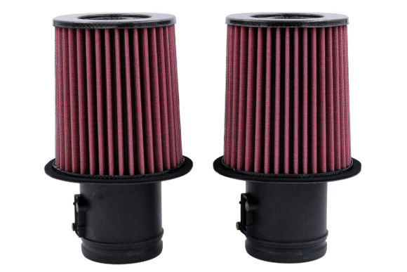 BMC 09-12 Audi R8 5.2L V10 Quattro / R-Tronic Cylindrical Carbon Racing Filter Induction System Kit
