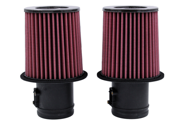 BMC 09-12 Audi R8 5.2L V10 Quattro / R-Tronic Cylindrical Carbon Racing Filter Induction System Kit