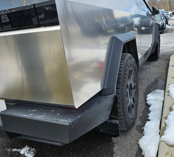 Rally Armor 24-25 Tesla Cybertruck Black UR Mud Flap Metallic Black Logo
