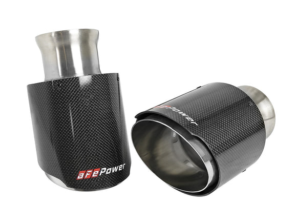 AFE MACH FORCE-XP 4.5" CARBON FIBER EXHAUST TIPS: 2015–2019 DODGE CHARGER V8/CHARGER HELLCAT