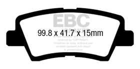 EBC 12+ Hyundai Azera 3.3 Yellowstuff Rear Brake Pads - 0