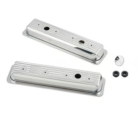 Mr. Gasket Chrome Valve Covers - Finned