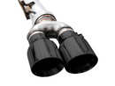 AWE 0FG Catback Split Rear Exit Exhaust for 4th Gen Silverado/Sierra 1500 6.2L (With Bumper Cutouts) - Quad Diamond Black Tips-6