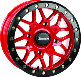 DragonFire Racing Typhon Wheel 15X7 4/137 5+2 +10 Machined Red