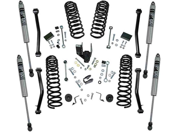 18-19 Jeep Wrangler JL 2 Door 4in Dual Rate Coil Lift Kit - Incl Rubicon w/ Fox Shocks