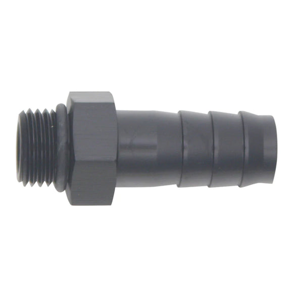 DeatschWerks 6AN ORB Male to 1/2in Male Triple Barb Fitting (Incl O-Ring) - Anodized Matte Black