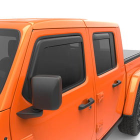 EGR 2018 Jeep Wrangler JL SlimLine In-Channel WindowVisors Set of 4 - Matte Black - 0