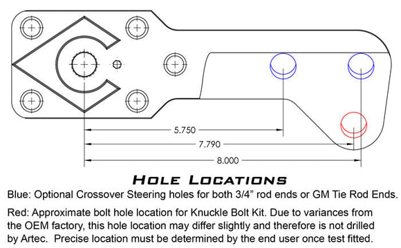 Artec Industries Aluminum Ultimate Dana 60 High Steer Arms - 6-Hole W/ Keyway - Pair