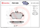 Brembo 17-19 Infiniti QX30 Premium NAO Ceramic OE Equivalent Pad - Rear 440605DA0A-2