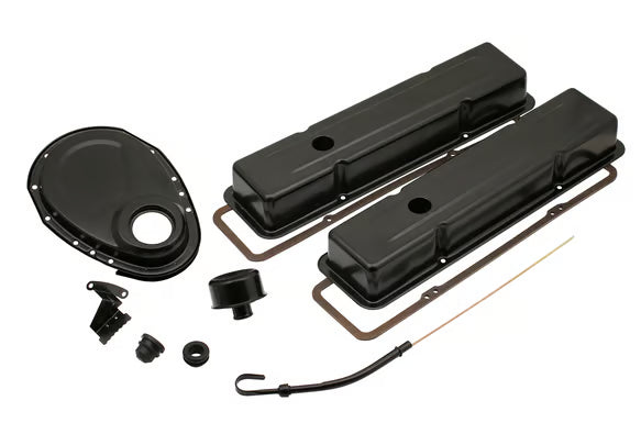 Mr. Gasket Engine Dress Up Kit - Flat Black Fits 1960-1985 Chevrolet 262-400 Small Block