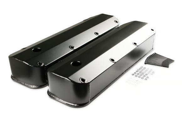Mr. Gasket Fabricated Aluminum Valve Covers - Black Finish Fits 1968-1997 429/460 Ford Big Block