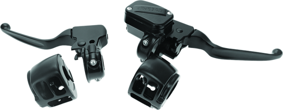 Bikers Choice 15-17 Softail Black Handlebar Control Kit 1/2 Inch Bore Single Disc