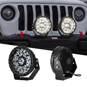 XK Glow Combo Beam Offroad Round Work Light Kit 2pc 9in 110W