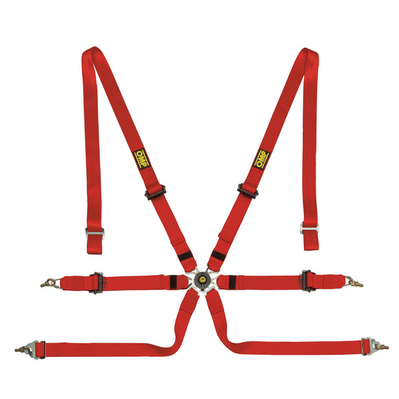OMP Safety Harness One 2In Pull Up - Red (Fia 8853-2016)