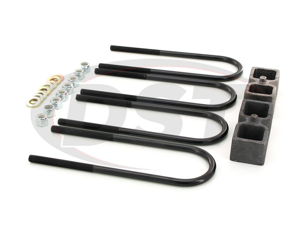 Daystar 2003-2013 Dodge Ram 2500 4WD (w/AAM 10.5 Axle & w/o Overloads) - 2in Rear Block & U-Bolt Kit