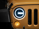 Raxiom 97-18 Jeep Wrangler TJ/JK 7-Inch LED Headlights w/ Halos- Black Housing (Clear Lens)-3