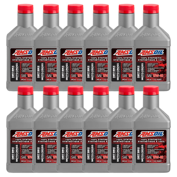 AMSOIL 10W-40 100% Synthetic Dirt Bike Oil Case of 12